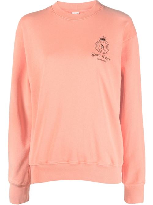 Sweatshirt with logo SPORTY & RICH | CR473CRWNCRWNCKGRAPEFRUIT/BLACK